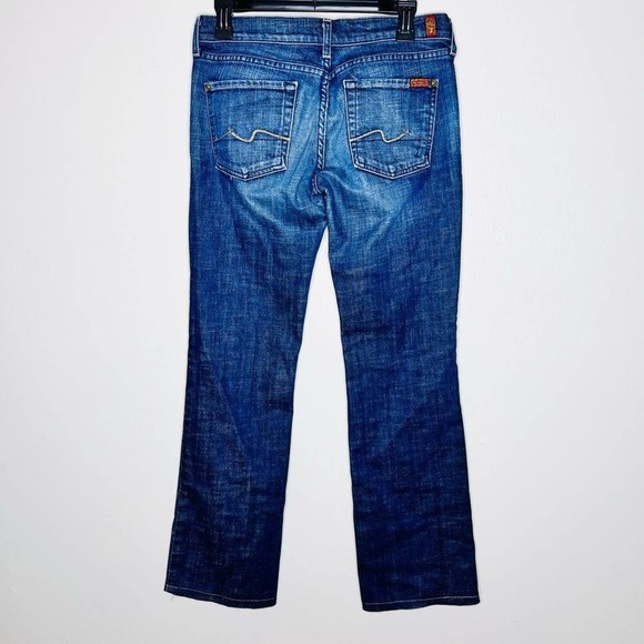 7 For All Mankind Bootcut Jeans 29 Womens Blue Mid Rise Med Wash Faded Denim - Picture 5 of 8